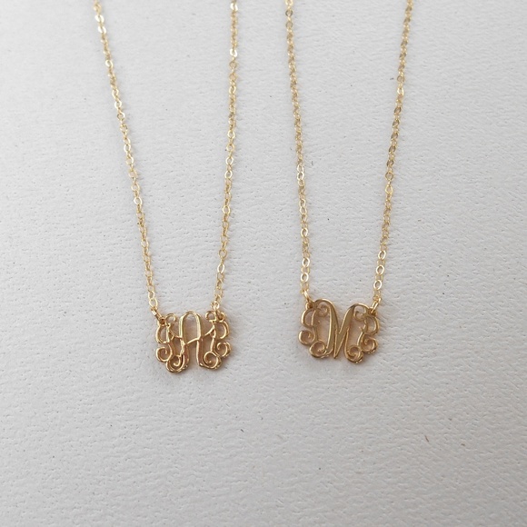 Gold Monogram Necklace - Picture 2 of 7